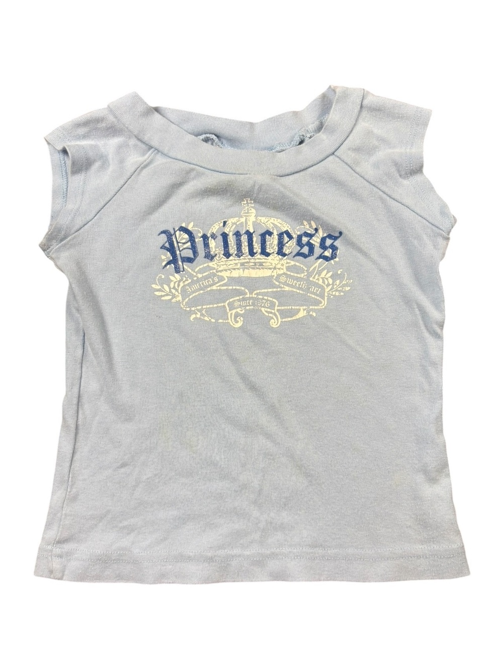 Xhilaration Princess Y2K Baby Blue Crown Graphic Baby Tee
